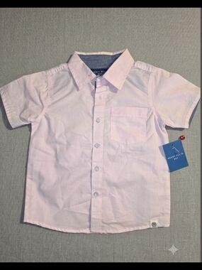 Perry Ellis Boys Light Pink Short-Sleeve Button Down Shirt